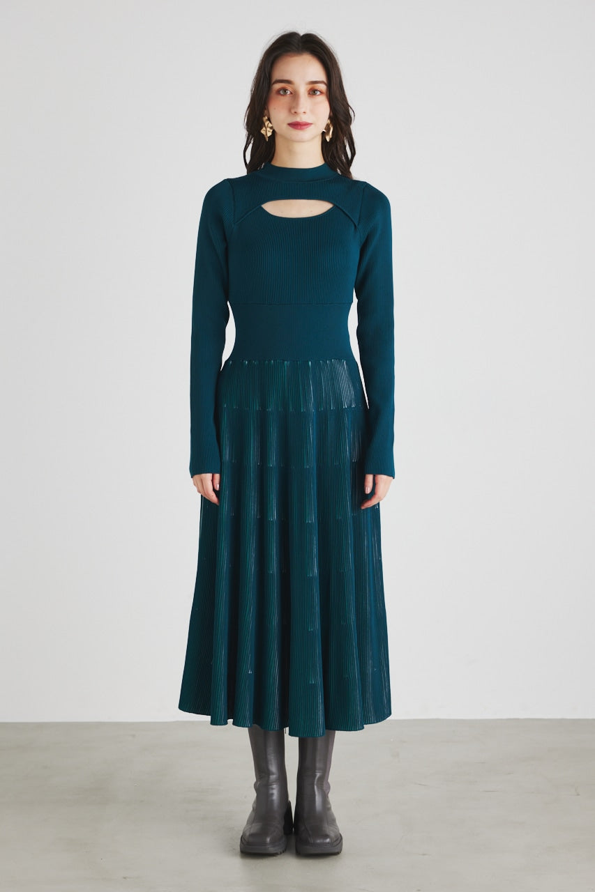 rienda バックレースアッププリーツニットワンピース – Hencevision